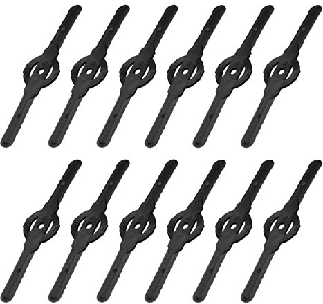 sourcing map String Trimmer Head Blades Replace, 36Pcs Plastic Cutter Blades Replacement Lawn Mower Weed Blades Accessories for Cordless Grass Trimmer, Black