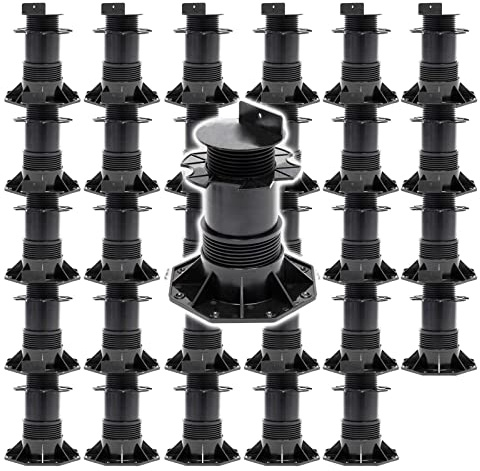 XPOtool Set 30x Stelzlager für Terrassen, 2700kg, 137-215mm, höhenverstellbare Stellfüße für Terrassendielen, Platten und Planken