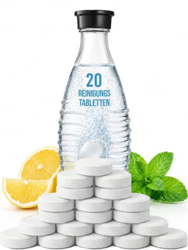 Reinigungstabletten Trinkflasche & SodaStream 20 Tabs – Bottle Cleaner Tabs | Sodastream Flaschenreiniger | Reinigungstab für air up, SIGG & Klean Kanteen | Effektiv Trinkflaschen Bottle Cleaner Reiniger
