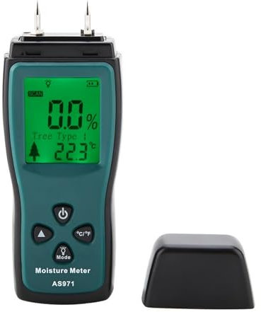 VOBOR Holzfeuchtemessgerät,Universeller Digitaler Feuchtigkeitsmessgerät mit 4 Modi,Tragbar 2-poliges HD LCD,Handgriff Feuchtigkeitsmesser zur Überprüfung der Feuchtigkeit von Holz und Materialien