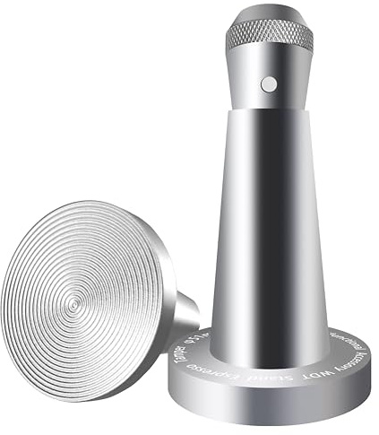 NEOUZA Coffee WDT Tamper Aluminum Multifunctional Espresso Accessories, Built-in Magnet, 0.4mm 8 Stainless Needles, WDT Holder, Ripple Base (Silver, 53mm)