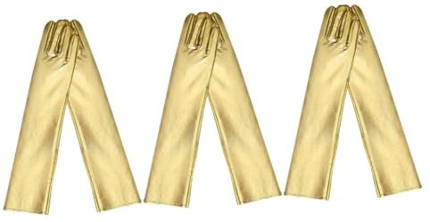SOIMISS 3stücke Cosplay Handschuhe Aus Glänzendem Goldene Damen-handschuhe Für Kostümpartys Elegante Accessoires Für Tanzaufführungen Und Festliche Anlässe Für Hochzeiten Cosplay