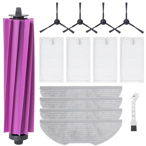 Fixbetter Kit di accessori di ricambio per Eureka E20 Plus Robot Aspirapolvere, 1 spazzola principale, 4 filtri, 4 panni, 4 spazzole laterali,1 spazzola per la pulizia