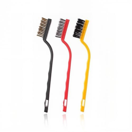 3 Pezzi Mini Spazzole Metalliche, Set di Spazzole Metalliche, Spazzola Acciaio, Spazzolino per Pulizia, Spazzola Metallica, Spazzole Metalliche, per la Pulizia di Scorie di Saldatura, Sporco e Ruggine