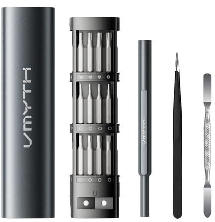 VMYTH iDriver MS1 Mini Precision Screwdriver Sets, 42 Magnetic Bits, Hand-Powered Small Screwdriver Set, Pop-up Magnetic Case, 5/32Hex, Repair Tool for iPhone Macbook Electronics Camera Laptop Watch