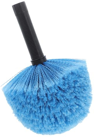 Spazzola per Ragnatele Esterno a Testa Rotonda per Soffitto | PP e Nailon, Blu, Flessibile, per Angoli Alti, Aste Telescopiche per Pulizia Grondaie