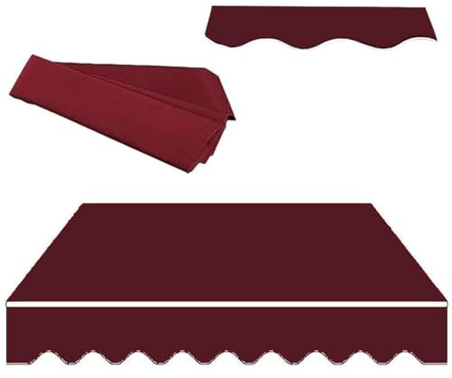 Tessuto di ricambio manuale per tenda da sole retrattile, impermeabile, in tela, per esterni, disponibile in 2 x 1,5 m, 3 x 1,5 m, 3 x 2,4 m, 3,7 x 2,4 m, 4,6 x 3 m, 6,1 x 2 m (bordeaux, 4,5 x 2,5 m)