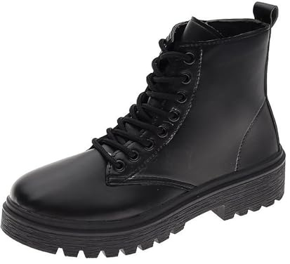 Stivali Senza Tacco Donna Stivali Gomma Donna Comodi Pelle Antiscivolo per E Lacci sotto Motivo Stampato a Overknee da Texani Stivaletti da in Pelle Scarpe Calde