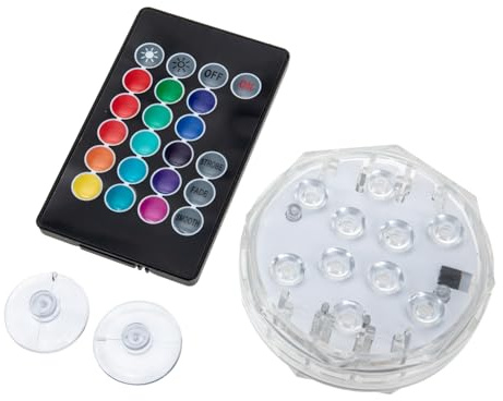ibasenice Luz Led Sumergible Rgb Para Piscinas Elevadas Control Remoto, Ip68, 15 Colores Ajustables, Iluminación Subacuática Decorativa Para Ambientes Acuáticos