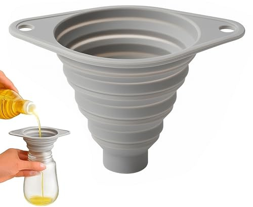 2Pcs Silicone Funnel, Collapsible Funnel, Durable Kitchen Large Wide Mouth, Small Funnels for Filling Bottles or Containers, Daily Cooking and Water or Powder Transfer, Foldable Liquid Transfer Tool