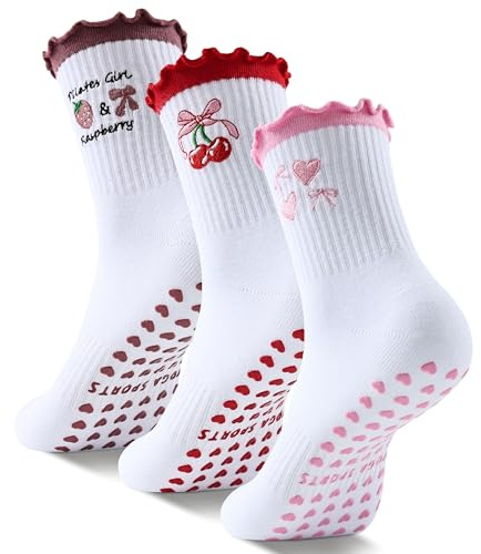 Belloxis Pilates Socken Damen 39-42 Yoga Socken Baumwolle Grip Socks Yogasocken