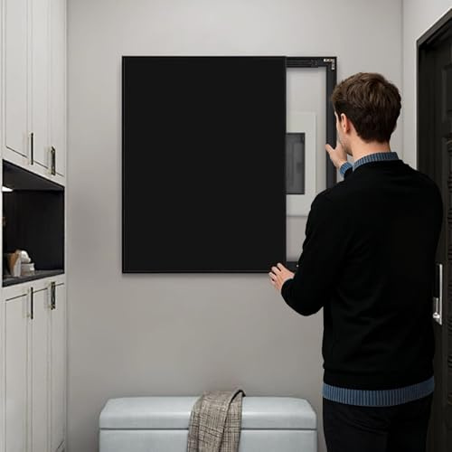 Vibeo Cache Compteur Electrique Cache-Panneau Électrique Décoratif avec Porte Coulissante, Cache-boîte à Fusibles 40 50 60 70 80 cm, Cache-boîte de Distribution Dissimulant(Style I,16x20in/40x50cm)