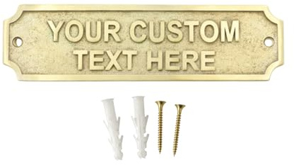 Custom Engraved Brass Name Plaque Sign with Screws, Personalized Door Nameplate, Office Wall Plate, Memorial Dedication Sign, Business Signage for Home Office School Hospital Use