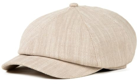 TOP-EX Elastische Herren 8-Panel Schiebermütze mit Leinen | Leinen-Baumwoll-Mix, elastischer Sitz, leicht und atmungsaktiv, klassische 8-Panel-Form, für Alltag Reisen Golf und Sommer