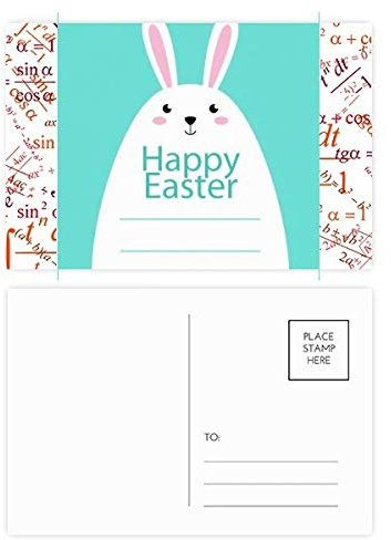 Postkarten-Set mit Grußkarte, MotivHappy Ostern Festival, blaues Hasenmuster, 20 Stück
