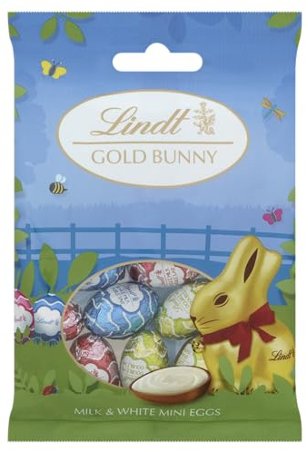 Lindt Lindt Mini Eggs Milk and White Chocolate 80g – Assorted Swiss Chocolate Mini Eggs – Easter Treat for Adults and Kids – Easter, gift