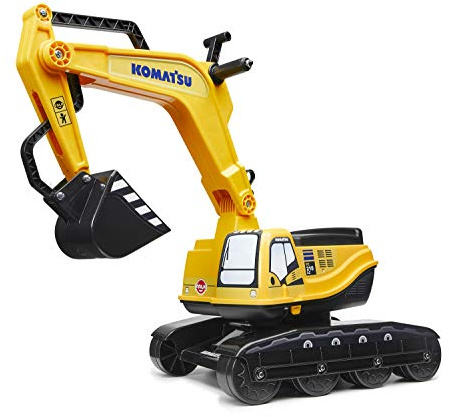 Falk – Bagger Komatsu – ab 3 Jahren Drehkabine – Sitz zum Öffnen – Nummernschild personalisierbar – 126