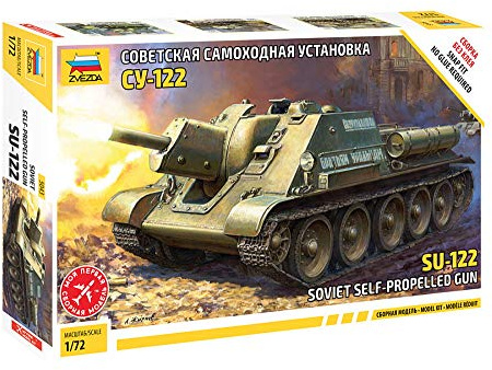 Zvezda 5043 1:72 SU-122 Soviet Tank Destroyer - Modellbausatz,Plastikbausatz, Bausatz zum Zusammenbauen, detaillierte Nachbildung, Unlackiert