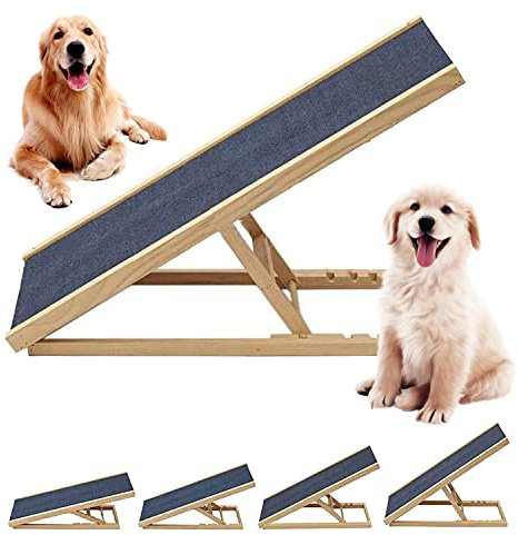 Hunderampe Hundetreppe Hundeautorampe Kofferraumrampe Klappbar für Kleine Hunde Katzen Hundeeinstiegshilfe Auto Rampe Tierrampe, Haustierrampe rutschfest und Höhenverstellbar,Leichtes Design,100x60cm