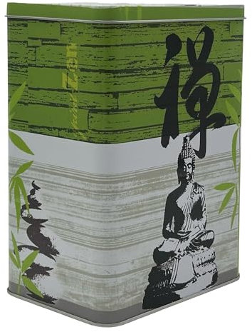 MediMuc Vorratsdose Truhe Spirit - wunderschöne Dose mit fernöstlichen Motiven - lebensmittelecht - Keksdose, Blechdose - Maße: (L x B x H): 14,3cm x 10,2cm x 19,5 cm