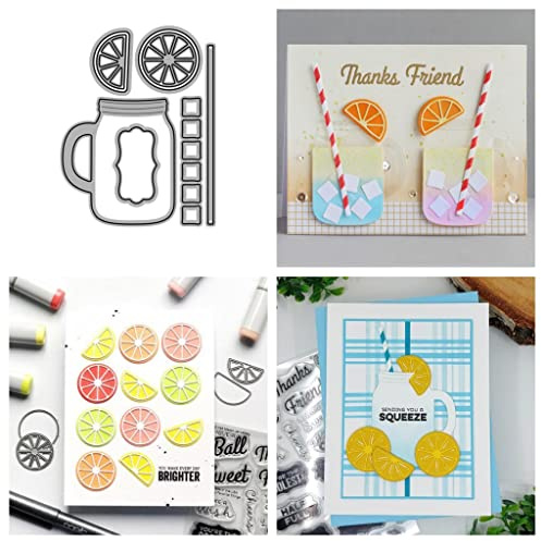 Sredwtk Zitrone Getränke Stanzschablonen Prägeschablonen Stanzformen Schablonen Für Scrapbooking, Fotopapier 3D Karten Handwerk Prägen DIY Herstellung Geschen