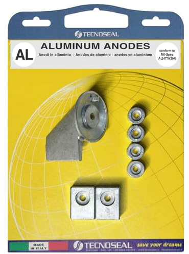 Tecnoseal Anoden-Set, kompatibel mit Suzuki, Außenbordmotoren, Anode für Opium, Außenbordmotor, Ersatzteil (40-50 HP)