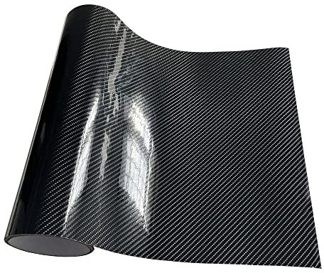 HKYBCF 3D-Carbonfaser-Vinylfolie, glänzend, schwarz, matt, schwarz, selbstklebend, Vinyl-Auto-Verpackungsfolie, Aufkleber, Konsole, Computer, Laptop-Haut (Color : 6D Carbon Black, Size : 30cmx150cm)