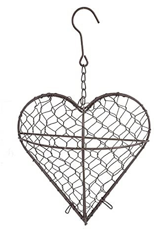 Jardiniere balcon Jardinière suspendue en forme de coeur en métal plante artificielle Pots de fleurs panier de rangement mur plantes succulentes support avec crochet Pot suspendu plante interieur