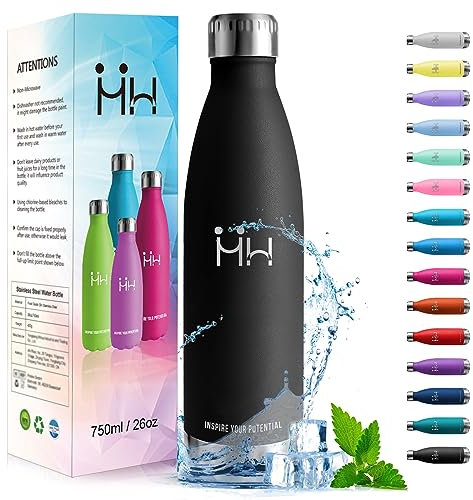 HoneyHolly Trinkflasche Edelstahl - 750ml - Thermosflasche, BPA-Frei, Trinkflasche Sport - Auslaufsicher Wasserflasche,Trinkflasche Kohlensäure Geeignet, Thermoskanne für Fitness, Gym, Fahrrad
