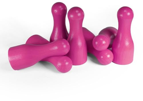 Spieltz Riesen Spielfiguren für XXL Brettspiele: Halmakegel groß aus Holz, 25/60 mm. Flaschenkegel, gut zu greifen. Extra große Spielkegel (rosa, 10 Stück)