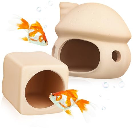 Parliky 2stücke Keramische Betta Für Aquarien Fisch Versteck Dekoration Für Betta Fische Stilvolles Aquarium Zubehör Zwei Designs Einfache Handhabung Und Vielseitig Einsetzbar