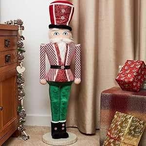 Marco Paul 115cm Traditional Nutcracker Soft Plush Figurine Ornament - Nutcracker Ornaments For Christmas Decorations Indoor Xmas Decorations Large
