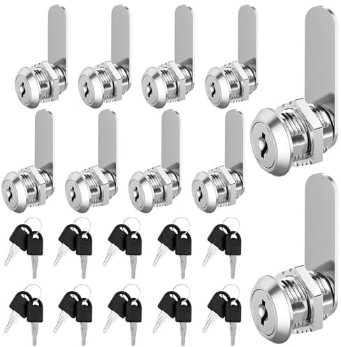 Forbabe Cerradura Buzon 30mm, 10 Piezas Cerradura Armario con Llave, una Llave Controla una Cerradura, Adapta a un Grosor Máximo de Puerta de 23mm
