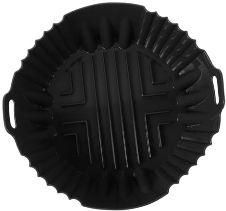 Cabilock Silikon-backform Für Heißluftfritteuse Antihaftbeschichtete Hitzebeständige Silikonmatte Wiederverwendbar Für Rundes Frittieren Und Backen Lebensmittelqualität Schwarz