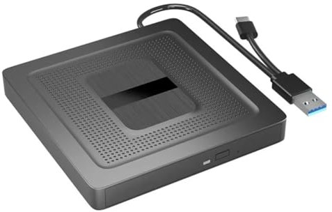 ISKDJBJG Unidad Externa BLU-Ray 2 en 1 USB3.0 Tipo C, Grabadora de CD, DVD, BD, Lector, Reproductor, Unidad Óptica Portátil para PC y Portátil