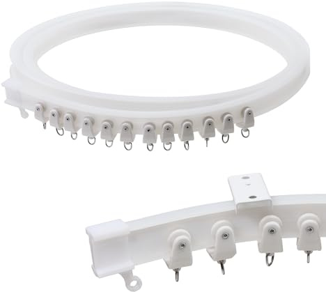 Hungbak 6m Decken-Vorhangschiene Deckenmontierte Vorhang Track Kit, flexible Raumteiler Schiene für Wohnmobil, Bad und Krankenhaus