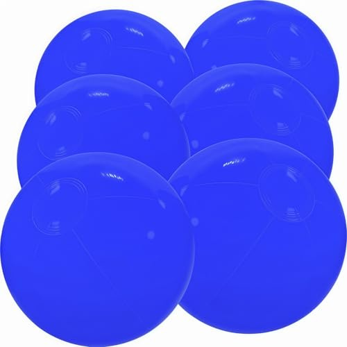 GCQJOQ Beach Balls, 12 Inch, Solid Blue, Set of 6, for Pool and Party