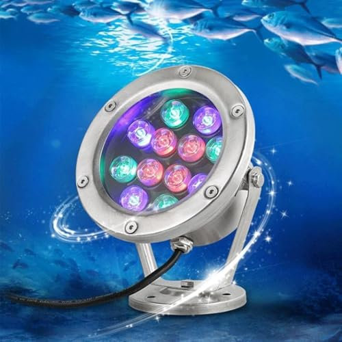 Luz De Fuente Giratoria - Luz Subacuática RGB Estanque, 12/24V Con Control Remoto, Focos Que Cambian De Color Foco De Piscina Impermeable IP68, Luz LED Sumergible Para Fiestas Al Aire Libre(24W(12V-24