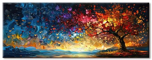 ShengDexin Lienzo Cuadros Árbol de la Vida Grande 120 x 30 cm, Cuadros de Pared Salón Sin Marco, Pósteres e Impresiones de Arte de Pared Dormitorio Mural Habitación Decoración de Pared Arte de Pared