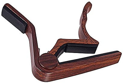 VICASKY Aluminiumlegierung Kapodaster für Gitarre Ukulele Banjo und Mandoline Clip Tuner Holzfarbe Präzise Stimmfunktion Stark und Langlebig für Akustik und Gitarre
