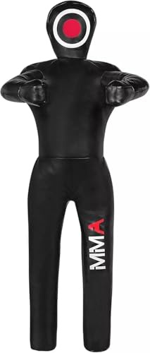 Brazilian Self-Fill 5.8ft (180cm) Grappling Dummy – Jiu-Jitsu Dummy for Advanced BJJ, Wrestling, Judo, Ground and Pound, and MMA Training (Black, 6ft)