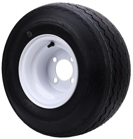 Asixxsix 18x8.50-8 Neumáticos de Cortacésped con Borde, 4 Pernos 4 Capas de Neumáticos sin Tubería y Conjunto de Ruedas, Neumático de Césped de Goma Delantero/Trasero para Montar
