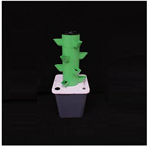 Tower Garden, Kit di coltivazione fuori suolo idroponica da giardino Balcone fai-da-te Colonna di piantagione dimensionale PP Tazze di colonizzazione Torre di coltivazione di verdure(4-tier Set Green)