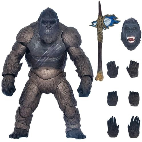 Lempefe Figurine articulée King Kong Monster Doctor Figurines d'action Modèle Décoration Collection Jouet Cadeau d'anniversaire 18 cm/7 pouces Visage changeable