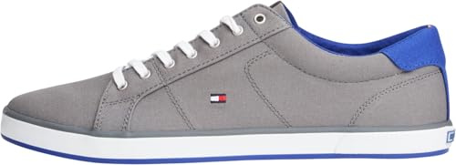 Tommy Hilfiger Zapatillas para Hombre Sneaker con Suela Vulcanizada, Gris (Steel Grey), 46