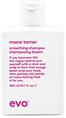 Evo mane tamer smoothing shampoo 300ml I Shampoo zum Glätten für krauses, widerspenstiges und coloriertes Haar I verleiht Geschmeidigkeit, Glanz und reduziert Frizz I vegan, ohne Sulfate