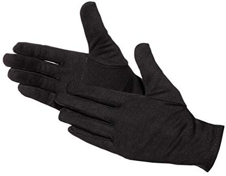 JAH Baumwoll-Trikot-Handschuh schwarz schwer mit Handflächen- & Daumenverstärkung (Öko‑Tex) – robust & waschbar – für Montage, Umzug & Lager