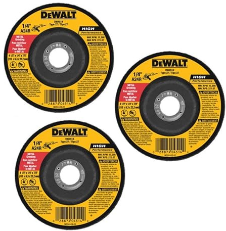 DEWALT DW4514 4-1/2-Inch by 1/4-Inch by 7/8-Inch Metal Grinding Wheel (3)