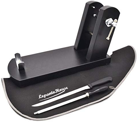 FERRETERIA LEPANTO JAMONERO RIOJA NEGRO + CUCHILLO + CHAIRA + CUBRE JAMON LepantoHouse (CUBREJAMON NEGRO)