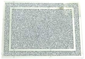 Touch of Venetian® Crushed Diamond Silver Crystal Chopping Board, Heat Resistant Toughened Glass Kitchen Worktop Saver 30x40cm, (Silver)